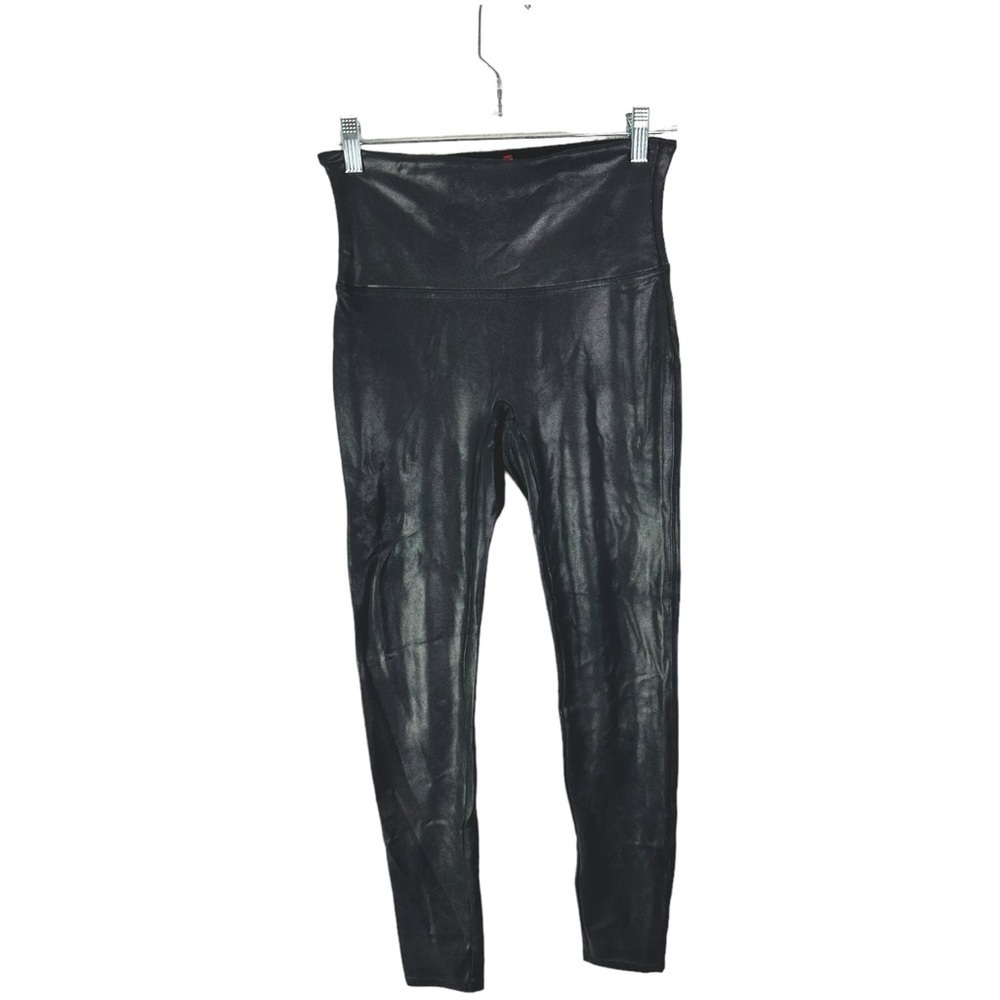 Spanx Black Faux Leather Leggings Size Large